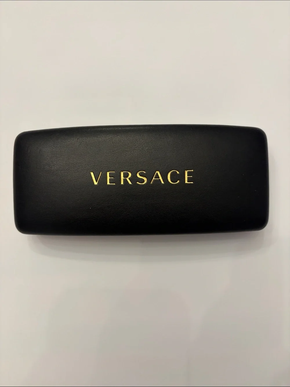 Black Eyeglass Case with Gold Logo